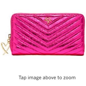 Victoria's Secret Metallic Pink Checkbook Wallet